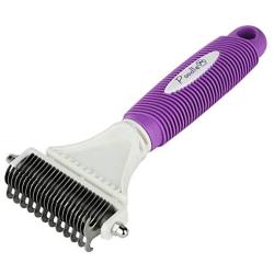 Poodle Pet Dematting Comb for Dogs – Handheld Undercoat Dematter Rake Grooming Tool for Long or Short Hair