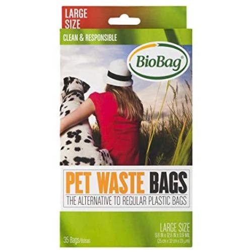 BioBag Dog Waste Bags, Large Sized, 35-Count Boxes (Pack of 4)