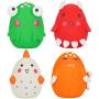 Squeaky Pet Dogs Toy with Cute Face Interactive Fetch Play Chewing Sound Squeak Rubber Latex Toy for Puppy Small Dogs 4Pcs