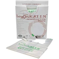 Large Cat Poop Litter Waste Bags - 100 Compostable Litter Bags Easy Tie Handles Extra Large Opening - Holds Up to 20 Lbs - 17 Inch by 20 Inch Alternative to Plastic - Not a Litter Box Liner