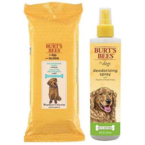 Burts Bees For Dogs Multipurpose Hypoallergenic Grooming Wipes | Honey Infused Puppy and Dog Wipes For Cleaning to Remove Dirt and Pet Odors, 50 Count