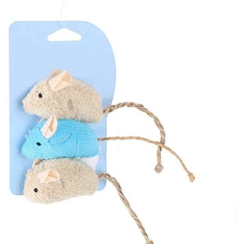 AKDSteel 3Pcs Fun Pet Play Toys for Cats Simulate Plush Mouse with Catnip Interactive Trainning Pet Toys for Cats