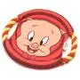 Warner Brothers Looney Tunes Red Porky Pig Dog Frisbee with Rope Warner Brothers Looney Tunes Red Porky Pig Dog Frisbee with Rope