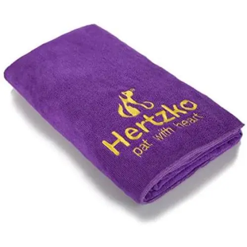 Hertzko Microfiber Pet Bath Towel, Ultra-Absorbent & Machine Washable for Small, Medium, Large Dogs and Cats (Purple) Hertzko Microfiber Pet Bath Towel, Ultra-Absorbent & Machine Washable for Small, Medium, Large Dogs and Cats (Purple)