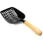 Cat Litter Scoop Large Jumbo Sifter with Deep Shovel Non Stick Plated Solid Oak Wood Handle