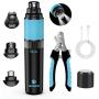 JBONEST Dog Nail Grinder with LED Lights, 20h Working Time Quiet Electric Pet Nail Trimmer,Stepless Speed Rechargeable Pet Claw Grinder with Clipper for Large Medium Small Dogs Cats Pets