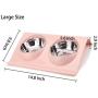ikjuh Double Pet Bowls Stainless Steel for Dogs Cats Food and Water Spine Protection Easy Clean Safety Material Whisker Friendly No Spill Non-Slip