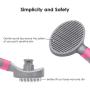 DTTO Dogs Brush and Cats Brush, Self Cleaning Pet Slicker Brush Professional Pet Grooming Brush for Small, Medium and Large Dogs and Cats, with Short to Long Hair, Pink