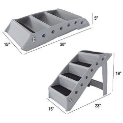 PETMAKER Folding Plastic Nonstick Pet Stairs, Durable Indoor or Outdoor