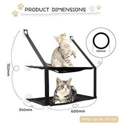 Cat Window Perch Window Hammock for Large Cat Double Resting Cat Window Seat Pet Durable Bed Safety Space Saving Holds for Any Indoor Cat Size 6 Suction Cups