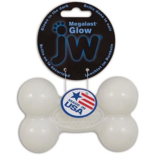 JW Pet Company Mega Last Bone Chew Toy, Medium, Glow
