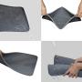 M&J Washable Dog Mat for Food and Water, Easy Clean, Waterproof, Pets Placemat Tray Mats to Stop Dog and Food Spills and Water Bowl Messes on Floor,Nonslip Pet Food Mat,Silicone Dog Bowl Mat（GREY）