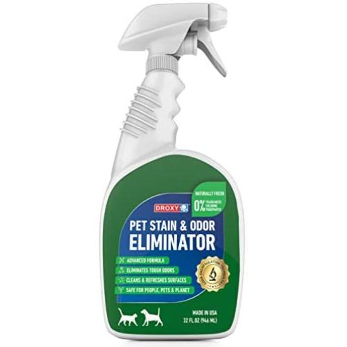 DROXY Pet Odor and Stain Eliminator – Safe Cleaning Products – Enzymatic Cleaner – Pet Odor Remover – Unscented, Chlorine Free, Phosphate Free – Pet Supplies – 32 Fl Oz (946 ml)