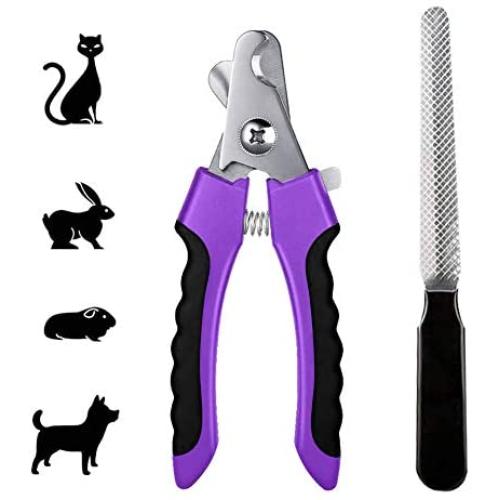 DAIRSHY Cat Nail Clippers and Trimmer - with Safety Guard to Avoid Over Cutting - Razor Sharp Blade, Free Nail File - Professional Pet Nail Grooming Tool for for Small Dogs, Rabbits, Cats, Birds