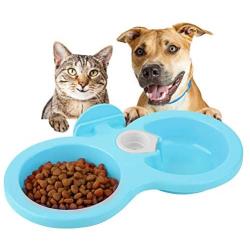 JingYi Hanging Pet Food,Pet Cat Dog Puppy Double Bowl Hanging Food Water Feeder for Crate Cage Small Water Bowel Food(Blue)