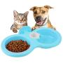 JingYi Hanging Pet Food,Pet Cat Dog Puppy Double Bowl Hanging Food Water Feeder for Crate Cage Small Water Bowel Food(Blue)