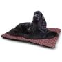 DayDayFun Tribal Pet Mats for Dogs Geometric Rhombuses and Triangles Native American Composition Personalized Pet Placemat Charcoal Grey and White