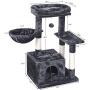 BEWISHOME Cat Tree Condo with Scratching Post Cat Tower Padded Plush Perch and Cozy Basket for Kitten MMJ11