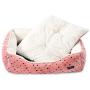 Amazon Basics Cuddler Bolster Pet Bed, Pink Polka Dots