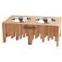 WOOD & TAIL Designer Elevated Dog and Cat Handmade Solid Wood Feeder, Premium Raised Food and Water Stand with 2 Stainless Steel Bowls.Perfect for Small and Medium Pets,Sur