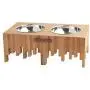 WOOD & TAIL Designer Elevated Dog and Cat Handmade Solid Wood Feeder, Premium Raised Food and Water Stand with 2 Stainless Steel Bowls.Perfect for Small and Medium Pets,Sur WOOD & TAIL Designer Elevated Dog and Cat Handmade Solid Wood Feeder, Premium Raised Food and Water Stand with 2 Stainless Steel Bowls.Perfect for Small and Medium Pets,Sur