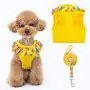 BINGPET Cat Harness and Puppy Harness with Leash Set - Soft Mesh Yellow Dog Vest Harness with Sunflower Pattern, for Small Dogs Cats BINGPET Cat Harness and Puppy Harness with Leash Set - Soft Mesh Yellow Dog Vest Harness with Sunflower Pattern, for Small Dogs Cats