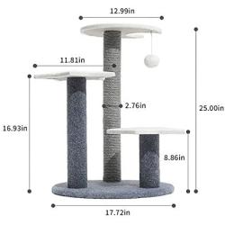 Poils bebe Cat Tree Tower for Indoor Cats, 25-inch Star and Moon Climbing Modern Furniture Scratching Post and Perch for Middle Sized Cats and Small Kitten