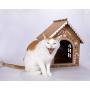 Gingerloaf House - Christmas Holiday Gingerbread Playhouse for Cats, Kittens, Rabbits & Bunny. Cardboard Box House Condo Cave Includes Giant Sticker Sheet for Decorating