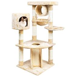 TOYSBOOM Cat Tree with Scratching Posts, Multi Level Cat Play House with Hammock Condo Platform, Kitten Activity Center Cat Tower for Indoor Cats 47 inch