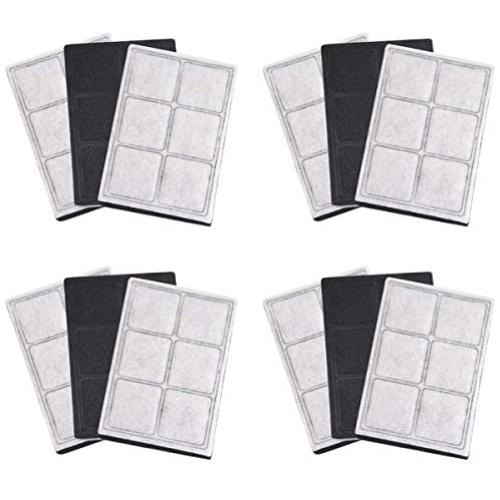PUREUP Water Filters Compatible Replacement for Drinkwell Platium Pet Dog Cat Fountain Premium Charcoal Filters 12 Pack