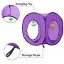Lukovee Cat Tunnel Toy, Crackle Paper Collapsible Tube Three Connected Run Road Way Tunnel Catnip House with Fun Ball Puzzle Exercising and Playing for Kitten