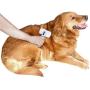 LEWARM Slicker Brush for Short Haired Dogs and Cats Angled Bristles with Particles Self Cleaning Pet Grooming Comb Set with Bath Massage Brush and Chewing Rope Toy