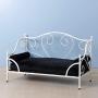 Yoonnie room Pet Bed, Dog Bed with White Metal Frame and Detached Thick Cushion for Small Dog Summer Using