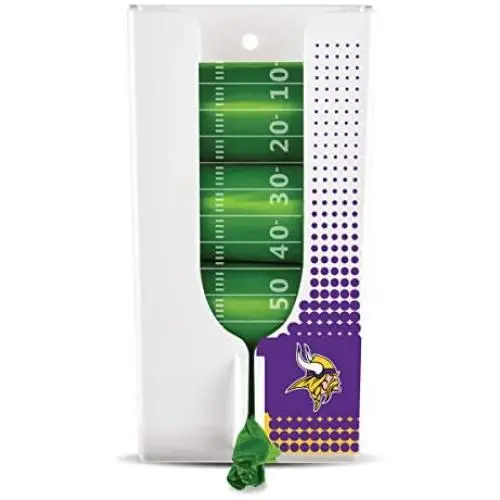 MerriView Hill NFL Minnesota Vikings Pet Waste Bag Organizer & Dispenser with 4 FREE Rolls of Football-Themed, Bio-Based Pet Waste Bags, White (3C00207-VIKG)