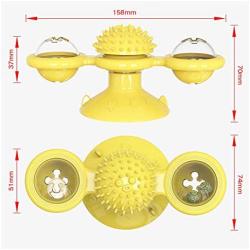 Canlite Windmill cat Toy，Interactive cat Toys for Indoor Cats，Kitten Toys with LED Light Ball and Two Catnip Toy Balls,cat Toothbrush chew Toy
