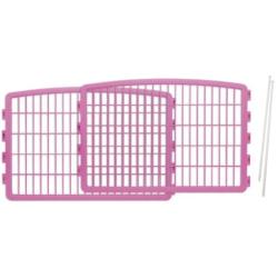 IRIS 24 Pet Playpen 4 + 2 Add-On Panel, Pink