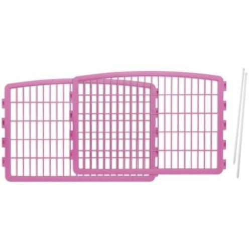 IRIS 24 Pet Playpen 4 + 2 Add-On Panel, Pink