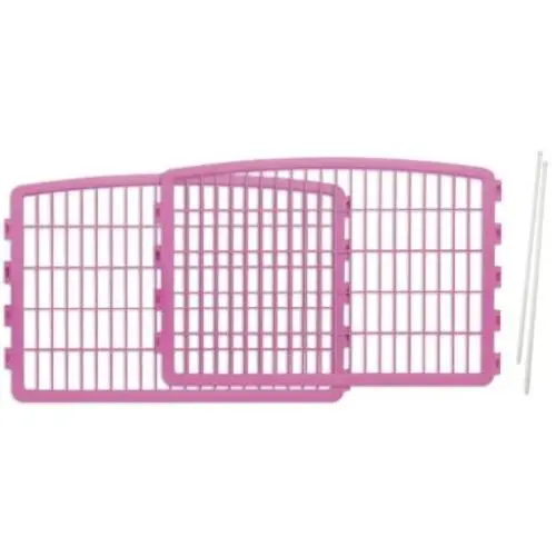 IRIS 24 Pet Playpen 4 + 2 Add-On Panel, Pink IRIS 24 Pet Playpen 4 + 2 Add-On Panel, Pink
