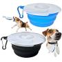 Collapsible Dog Bowl for Travel, 2 Pack Cat Food Bowls Dog Water Bowls with Lids, Portable Collapsable Pet Feeding Cup Dish for Walking Camping Kennels (450ML,15OZ)