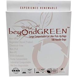 Large Cat Poop Litter Waste Bags - 100 Compostable Litter Bags Easy Tie Handles Extra Large Opening - Holds Up to 20 Lbs - 17 Inch by 20 Inch Alternative to Plastic - Not a Litter Box Liner