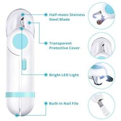 Ayzaw Dog Nail Clippers, Cat Nail Clipper with LED Light to Avoid Over-Cutting, Built-in Nail File and Razor Sharp Blade, Nail Clippers for Small Dogs, Cats and Small Animals