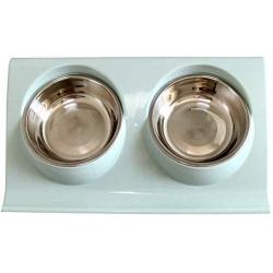 Wyxy Pet Feeder Double Stainless Steel Bowl for Dog Bowl and cat Bowl for Food and Water, Suitable for Small/Medium/Large Dog and cat