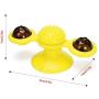 ZUDZUW Cat Toy Turntable Windmill Spinner Stubborn Interactive Chew Toy with Led Catnip Ball Color Bells Random Funny Kitten Toys Cats Hair Brush Scratching Tickle Toy with Suction Cup