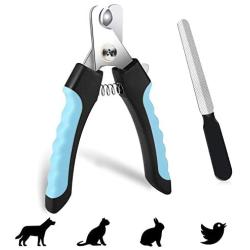 Kithumi Dog Nail Clippers, Professional Pet Trimmer with Safety Guard to Avoid Over-Cutting, Free Nail File & Lock Switch, Pet Nail Trimmer with Sturdy Non Slip Handles.(for Small and Medium Pets)