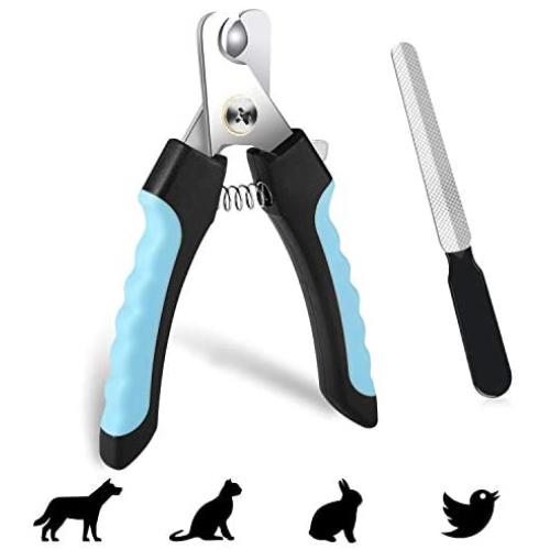 Kithumi Dog Nail Clippers, Professional Pet Trimmer with Safety Guard to Avoid Over-Cutting, Free Nail File & Lock Switch, Pet Nail Trimmer with Sturdy Non Slip Handles.(for Small and Medium Pets)