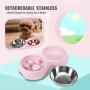 HXN Slow Feeder Dog Bowls with Non-Slip Bottom, Double Cat Dog Feeder Cat Bowl with Detachable Stainless Steel Bowl, Dog Food and Water Bowl for Small Medium Dog Cat, Collapsible Dog Bowls as a Gift