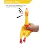 Novelty Place [Extra Load] Squawking Chicken Dog Toys - Large 16” - Yellow Rubber Squeeze Squeaky and Screaming Chicken for Pets or Kids