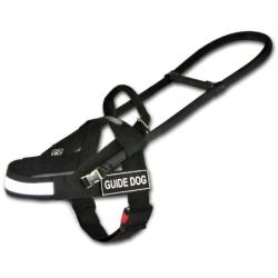 Dean and Tyler Guide Light Nickel Hardware Nylon Dog Harness, Black/Reflective, Medium - Fits Girth: 29-Inch to 39-Inch, Chest Size: 22-Inch Max