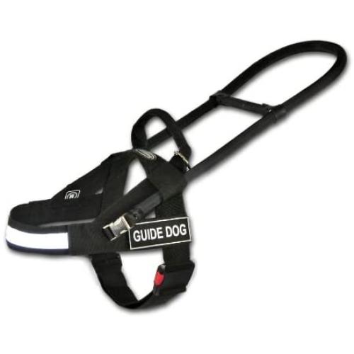 Dean and Tyler Guide Light Nickel Hardware Nylon Dog Harness, Black/Reflective, Medium - Fits Girth: 29-Inch to 39-Inch, Chest Size: 22-Inch Max