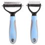 KABB Dogs Cats Pet Grooming Undercoat Rake with Dual Side for Easy Mats & Tangles Removing(Blue)